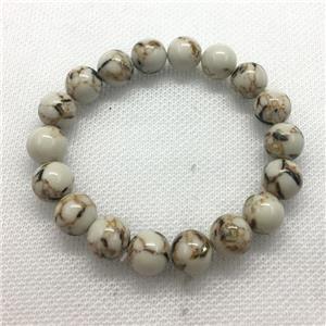 Stretch Jade bracelet, round, dye, approx 6mm, 28pcs per st [JT10239-6MM]