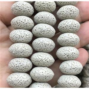 white Lava stone rondelle beads, approx 15x10mm [LAC36]