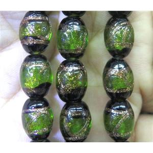 lampwork bead, barrel, approx 16x22mm, 15pcs per st [LWBCH271-16X22MM]