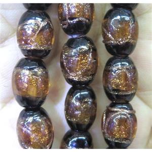 lampwork bead, barrel, approx 16x22mm, 15pcs per st [LWBCH273-16X22MM]