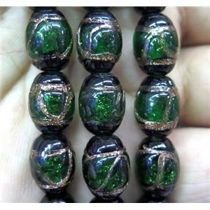 lampwork bead, barrel, approx 16x22mm, 15pcs per st [LWBCH276-16X22MM]