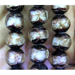 lampwork bead, barrel, approx 12mm dia [LWBCH278-12MM]