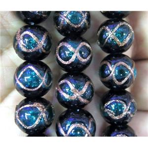 lampwork bead, barrel, approx 10mm dia [LWBCH282-10MM]