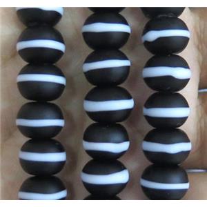 Black Lampwork Glass Rondelle Beads Matte, approx 13mm, 40pcs per st [LWBCH283-13MM]