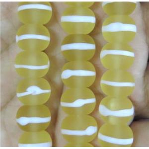Lt.yellow Lampwork Glass Rondelle Beads Matte, approx 10mm dia, 50pcs per st [LWBCH285]