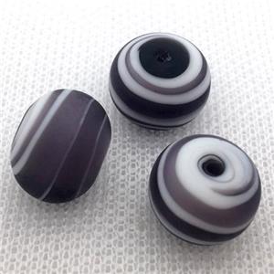 purple Lampwork Glass rondelle beads, matte, approx 16x18mm [LWBCH332-16X18MM]
