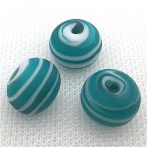 aqua Lampwork Glass rondelle beads, matte, approx 11x14mm [LWBCH334-11X14MM]