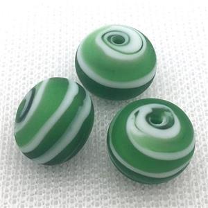 green Lampwork Glass rondelle beads, matte, approx 16x18mm [LWBCH335-16X18MM]
