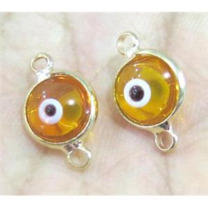 lampwork connector, eye, gold plated, approx 10mm dia [LWBCT006-10MM]