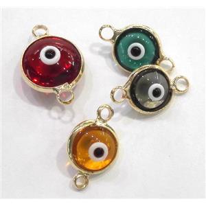 lampwork connector, eye, gold plated, approx 10mm dia [LWBCT007-10MM]