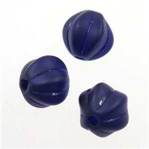 darkblue lampwork glass beads, Pumpkin, approx 10mm dia [LWBRD120]