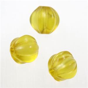 yellow lampwork glass beads, Pumpkin, approx 10mm dia [LWBRD123]