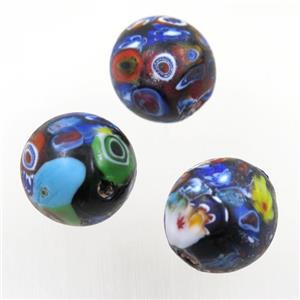 lampwork beads, round, approx 22mm dia [LWBRD125]