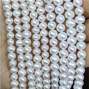 white Freshwater Pearl beads, approx 7-8mm [PANC61-8MM]