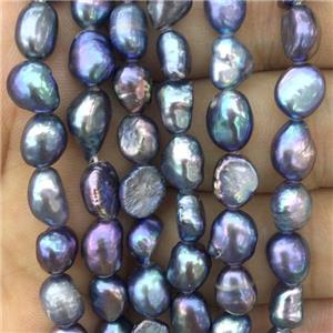 purple Freshwater Pearl beads, freeform, approx 6-7mm [PANC65-7MM]