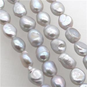 gray Freshwater Pearl beads, freeform, approx 8-9mm [PANC66-9MM]