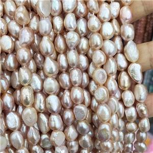 pink Freshwater Pearl beads, freeform, approx 9-10mm [PANC67-10MM]