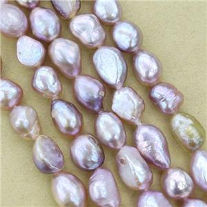 purple Freshwater Pearl beads, freeform, approx 8-9mm [PANC68-9MM]