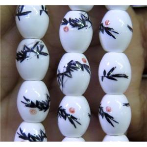 Porcelain barrel beads, approx 10x15mm, 23pcs per st [POP115-10X15MM]