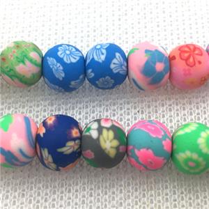 round Polymer Clay Fimo Beads with painted, mix color, approx 8mm dia, 50pcs per st [PP10132]