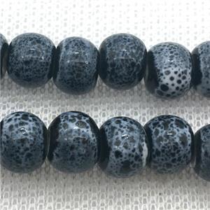 round black Porcelain beads, approx 12mm dia, 30pcs per st [PP10148-12MM]