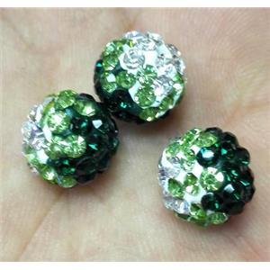 Fimo bead with rhinestone, approx 10mm dia [RBCH271]
