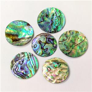 Paua Abalone Shell Circle Pendant No-hole Flat-Round, approx 35mm dia [SHEAB103]