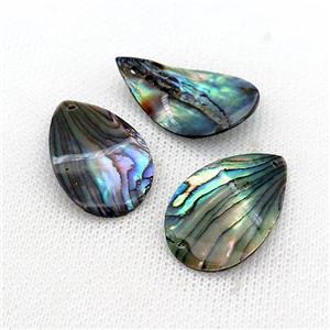 Paua Abalone shell pendant, teardrop, approx 20x30mm [SHEAB105-20X30MM]