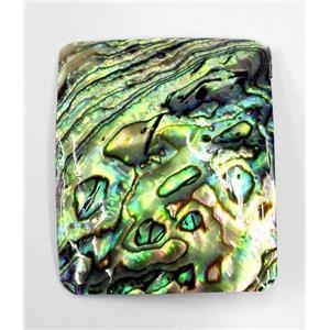 Paua Abalone shell pendant, rectangle, approx 35x50mm [SHEAB106]
