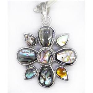 Paua Abalone shell pendant, approx 35x35mm [SHEAB134]