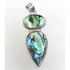 Paua Abalone shell pendant, approx 16-40mm [SHEAB137]