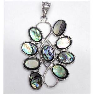 Paua Abalone shell pendant, approx 35x35mm [SHEAB139]