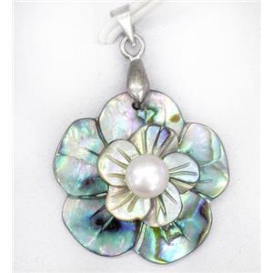 Paua Abalone shell pendant, approx 35mm [SHEAB141]