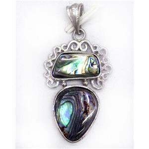 Paua Abalone shell pendant, approx 16-40mm [SHEAB142]