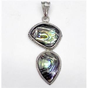 Paua Abalone shell pendant, approx 16-40mm [SHEAB152]