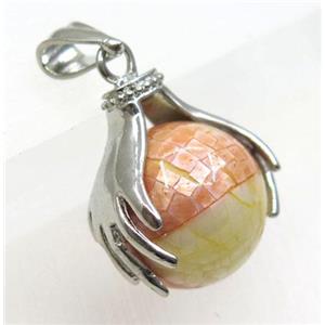 Paua Abalone shell pendant, approx 18-25mm [SHEAB154]