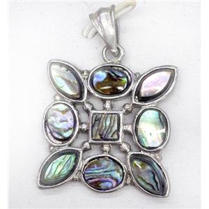Paua Abalone shell pendant, approx 35mm [SHEAB158]