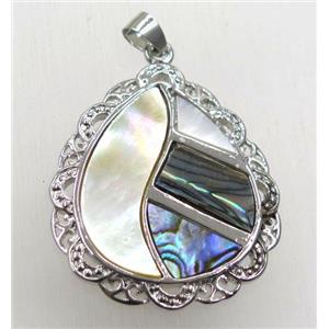 Paua Abalone shell pendant, approx 30-50mm [SHEAB159]