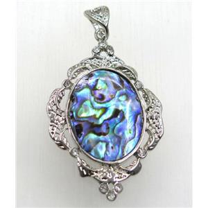 Paua Abalone shell pendant, approx 30-50mm [SHEAB162]