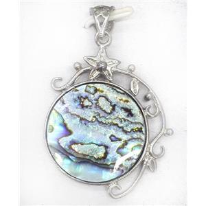 Paua Abalone shell pendant, approx 30-50mm [SHEAB163]