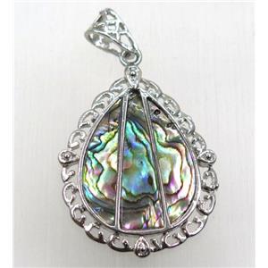 Paua Abalone shell pendant, approx 30-50mm [SHEAB168]