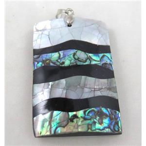 Paua Abalone shell pendant, approx 35x53mm [SHEAB68]