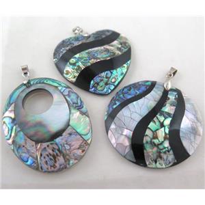 Paua Abalone shell pendant, approx 35-53mm [SHEAB76]