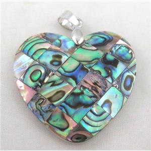 Paua Abalone shell pendant, approx 35mm dia [SHEAB78]