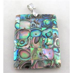 Paua Abalone shell pendant, approx 30x40mm [SHEAB80]