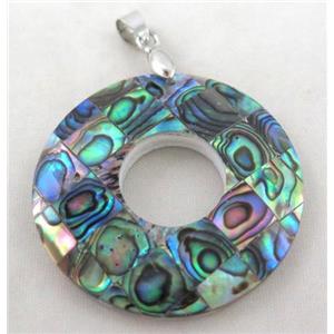 Paua Abalone shell pendant, approx 40mm [SHEAB81]