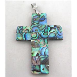 Paua Abalone shell pendant, approx 35x52mm [SHEAB87]