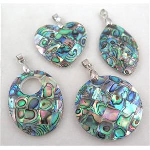 Paua Abalone shell pendant, approx 25-53mm [SHEAB88]
