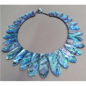 Paua Abalone shell necklace collar, approx 30-65mm [SHEAB89]
