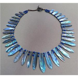 Paua Abalone shell necklace collar, approx 20-50mm [SHEAB92]
